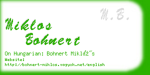 miklos bohnert business card